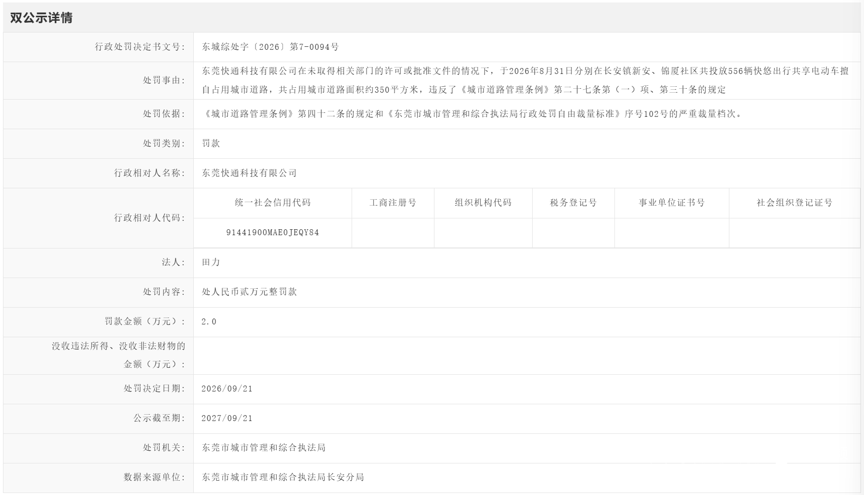 东莞暂不支持投放这类车辆，又有3家公司领罚单